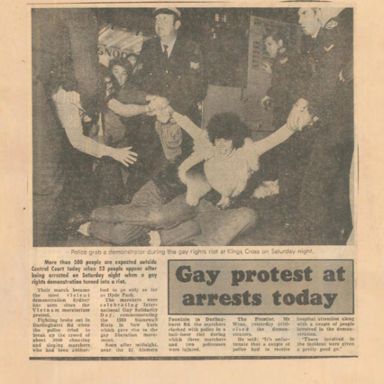 Gay protest at arrests today Telegraph article